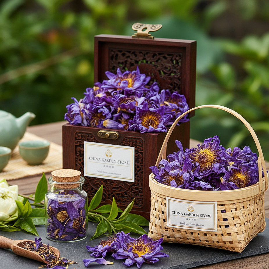 DISKON BUNGA LOTUS BIRU  / BUNGA LOTUS KERING / DRIED BLUE LOTUS FLOWER TEA / TEH BUNGA LOTUS / TEH 