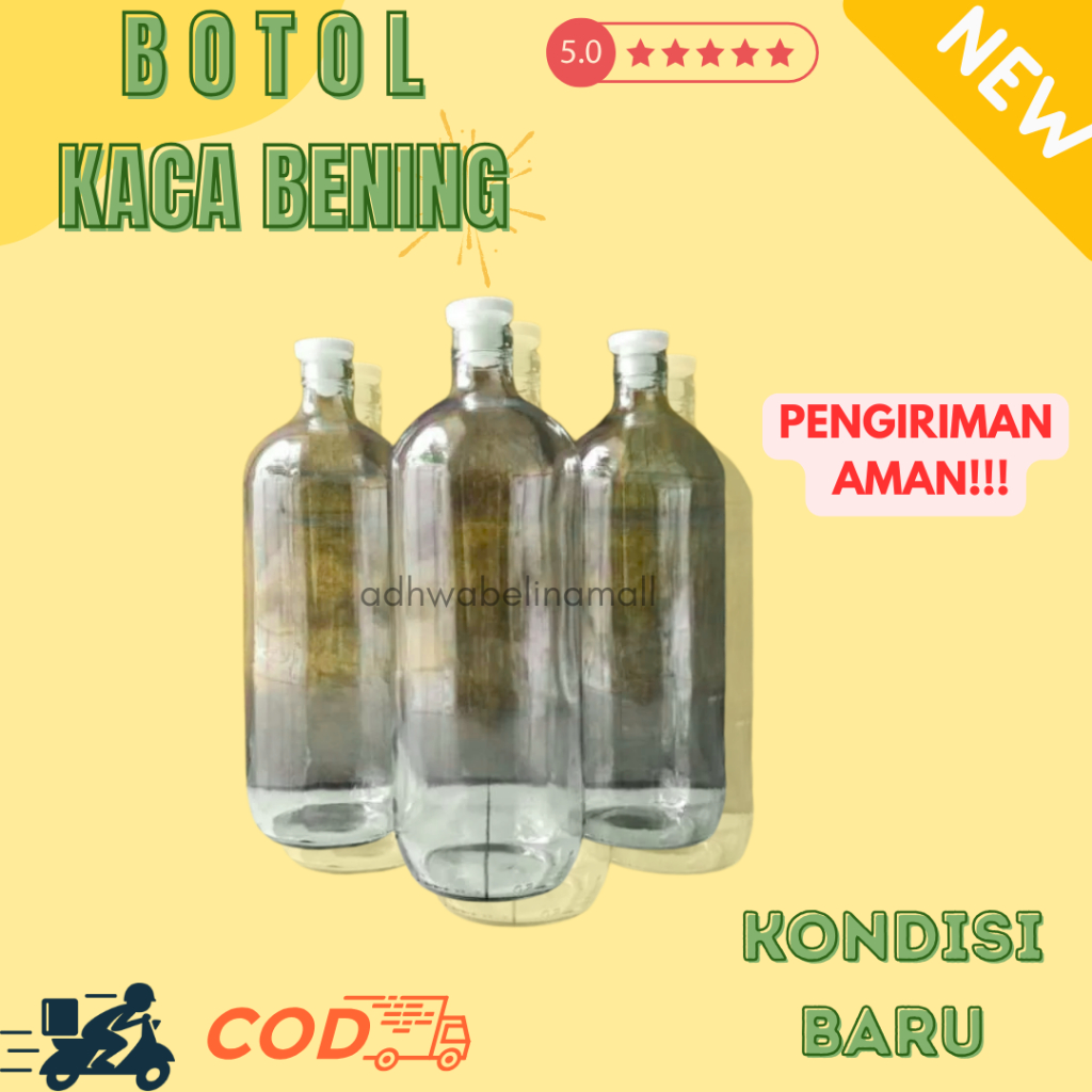 BOTOL KACA 1 LITER | BOTOL BENSIN | BOTOL JAMU ||BOTOL MINUMAN