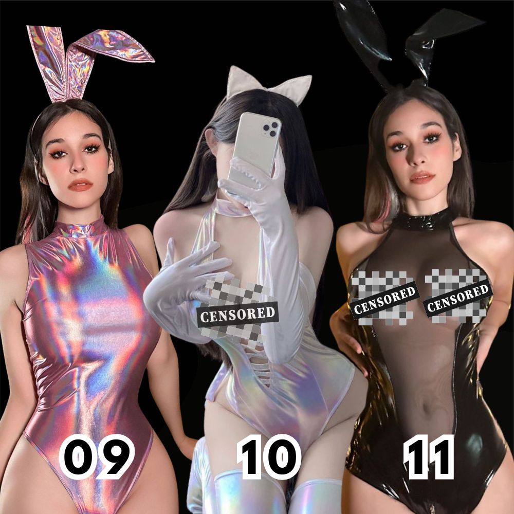 Sexy Lingerie Costume Glossy Metalic Latex Synthetic Bunny Kitty - Lingerie by Sexy Kisser