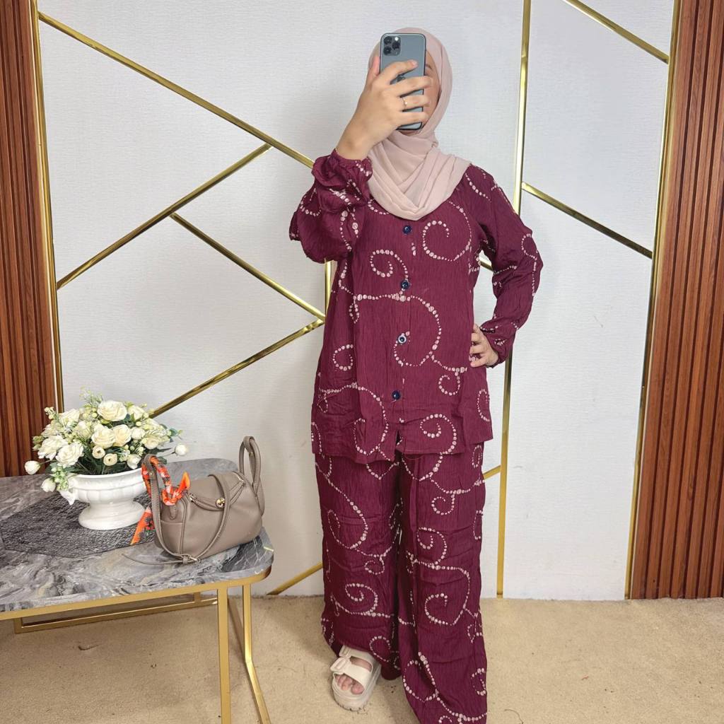 Setelan baju wanita Kulot Batik Premium - oneset wanita batik kekinian