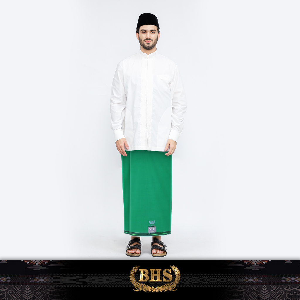 Sarung BHS Cosmo Nahdho Silver Warna Polos Hijau