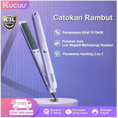 KUCUU Catokan Rambut 2 In 1 Lurus Dan Keriting