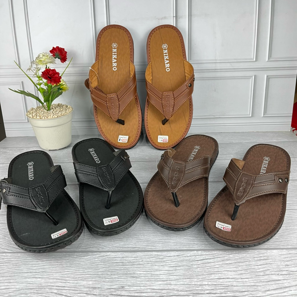 Sandal Pria Kulit Nikaro Original Pria Jepit keren kekinian terbaru 2025