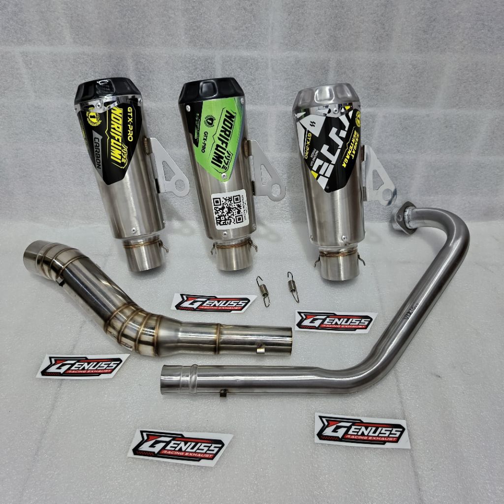 NORIFUMI GTX PRO Knalpot Racing untuk Vixion Satria FU Sonic CB150 CBR150 R15 Byson Tiger MXKing dll