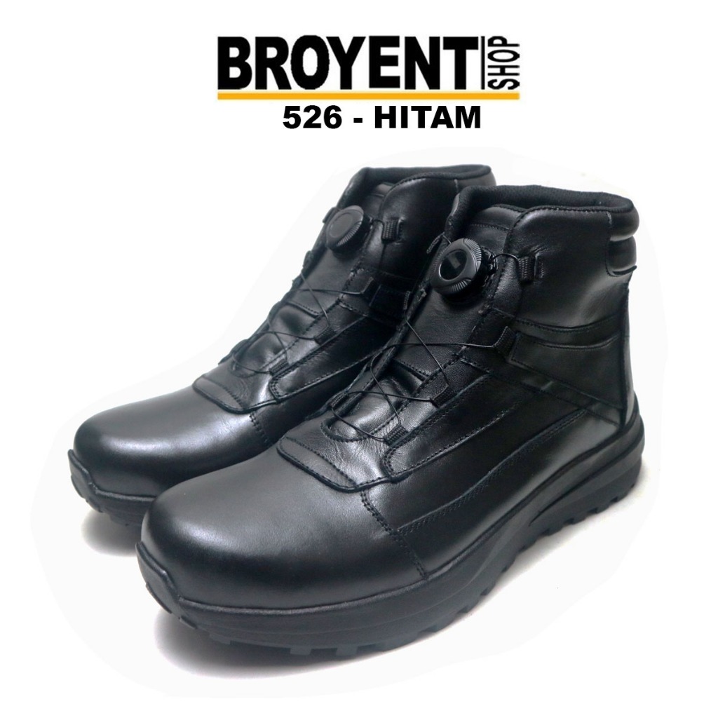 Sepatu Boots Safety Pria Tali Putar Kulit Sapi 526