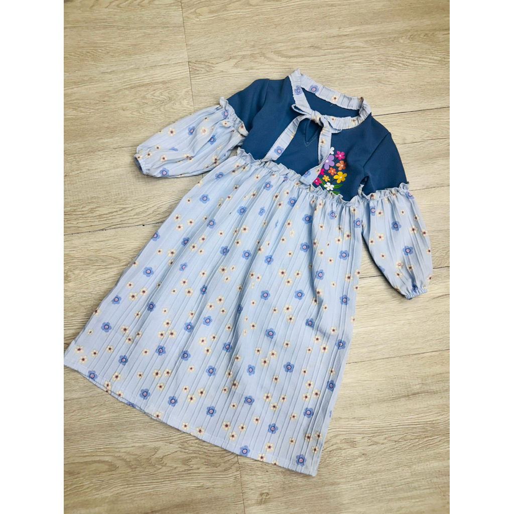 Gamis lengan balon anak perempuan terbaru