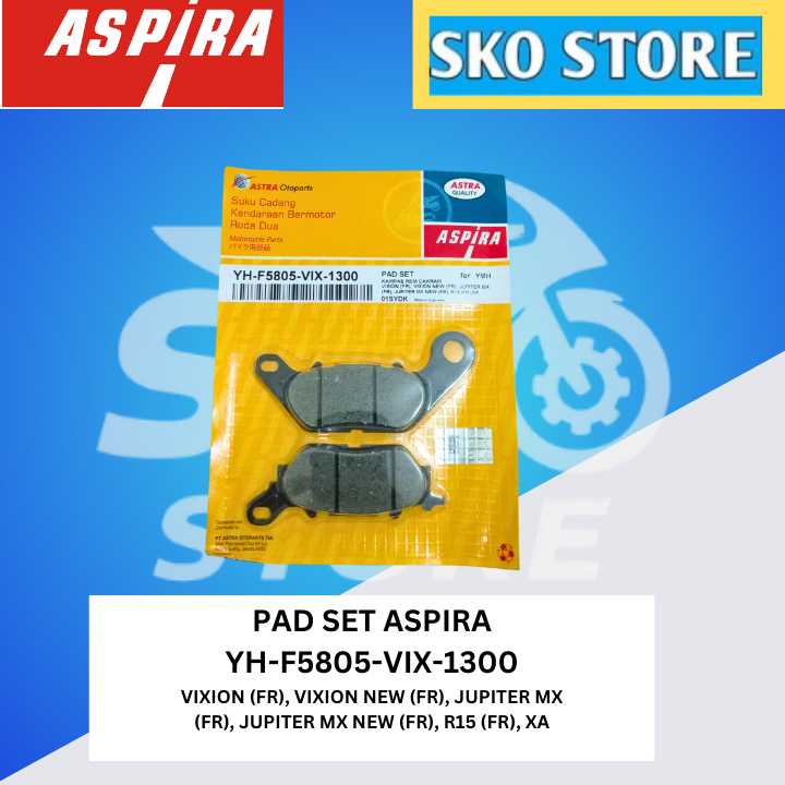 Kampas Rem YH-F5805-VIX-1300 Aspira Original Diskpad VIXION(FR), VIXION NEW(FR), VIXION ADVANCE