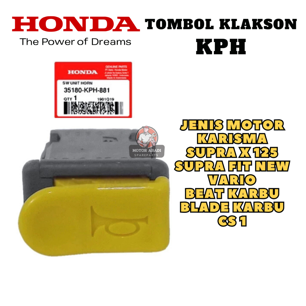 35180-KPH-881 ORIGINAL Tombol Klakson Karisma Supra x 125 Supra Fit New Vario Original Honda AHM