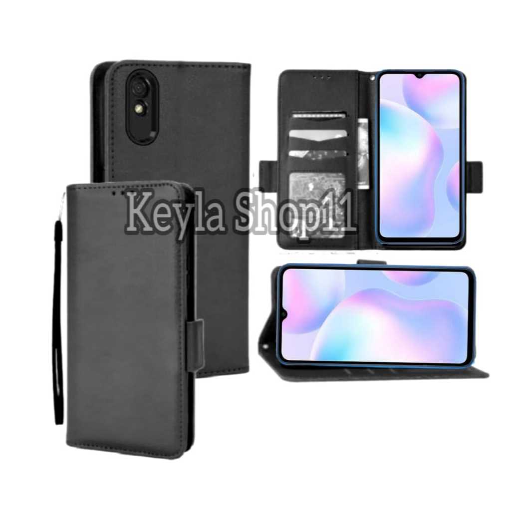 Case Flip Untuk XIAOMI REDMI 9A Soft Case Dompet Flip Cover Leather Premium Casing HP