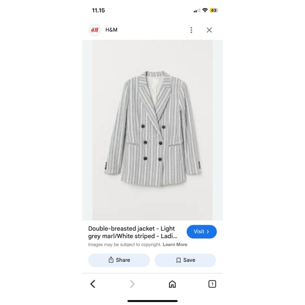 preloved HnM blazer bahan linen