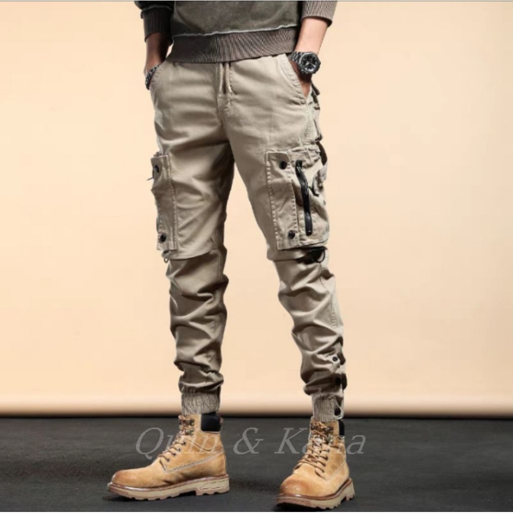 CELANA JOGER CARGO SLIM FIT PRIA WANITA SPORTY