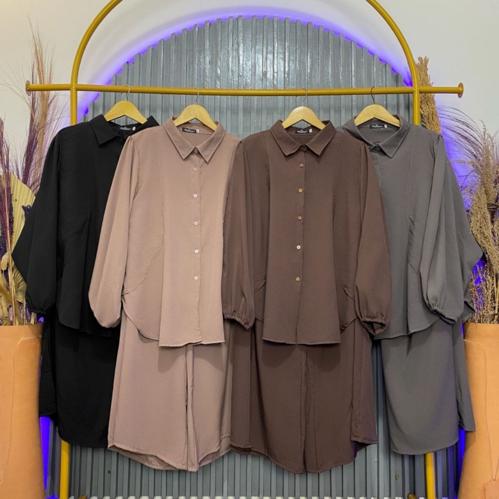 Set Kulot Linen Stretch By Shaqueena Bigsize Collection Setelan