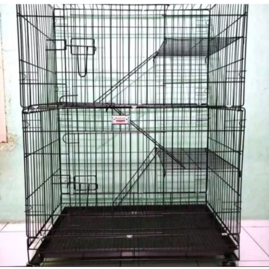 kandang kucing susun 2 tingkat 3 ukuran 100x75x45.