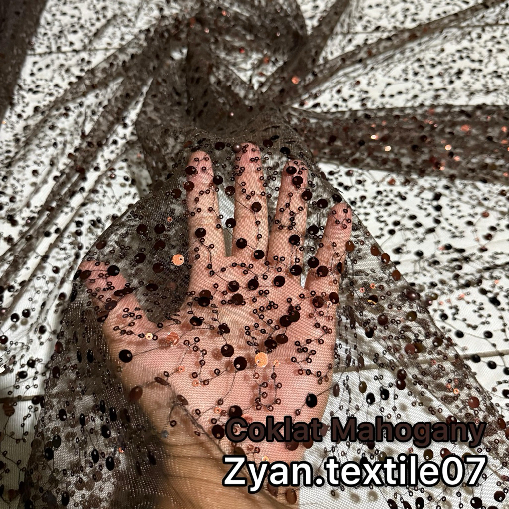 TermurahTille Payet Sequin Mutiara / Bahan Tile Sequin Mutiara / Harga Meteran