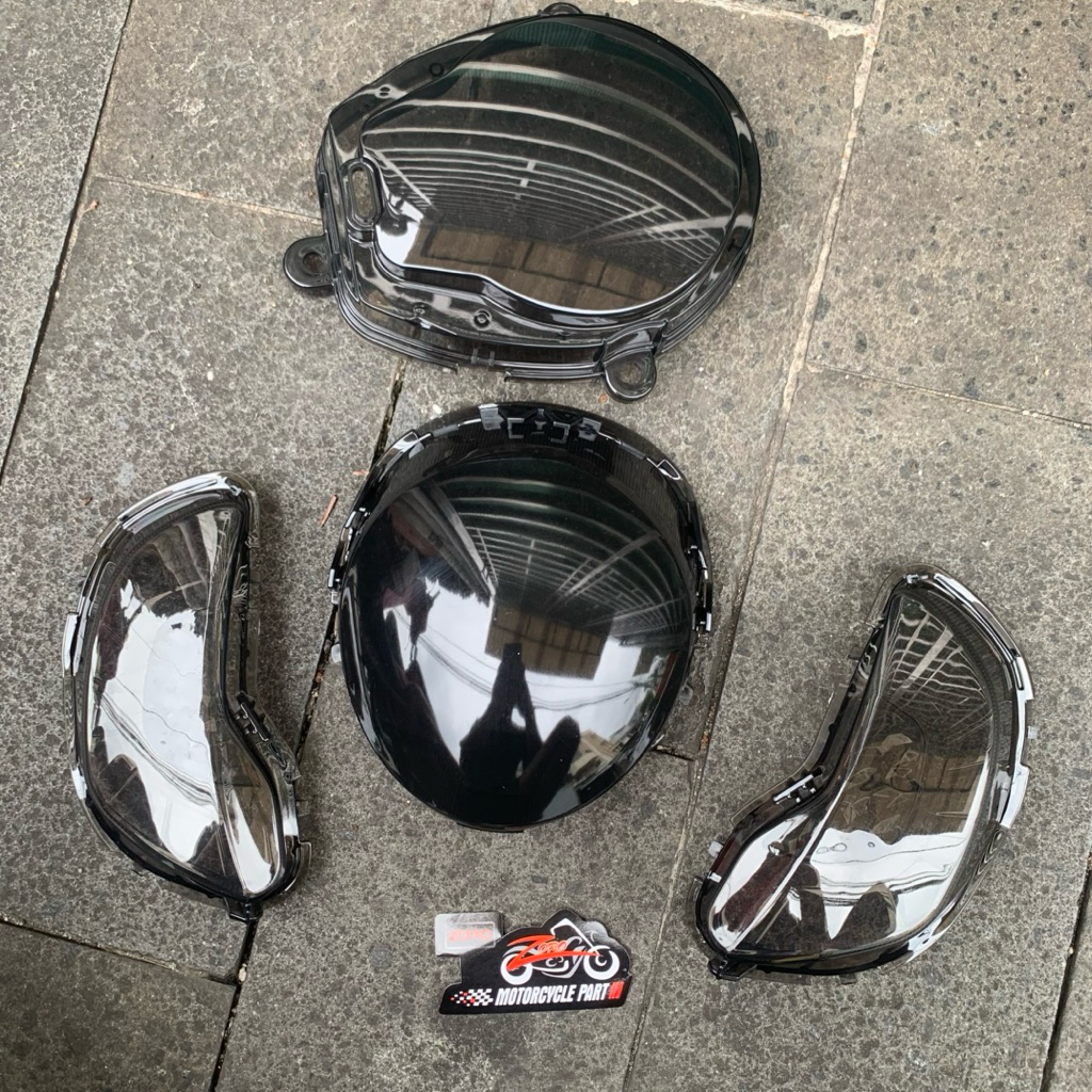 paket Mika speedometer+Mika stop belakang+mika sen depan motor scoopy new 2020-2024 smoke riben zoro
