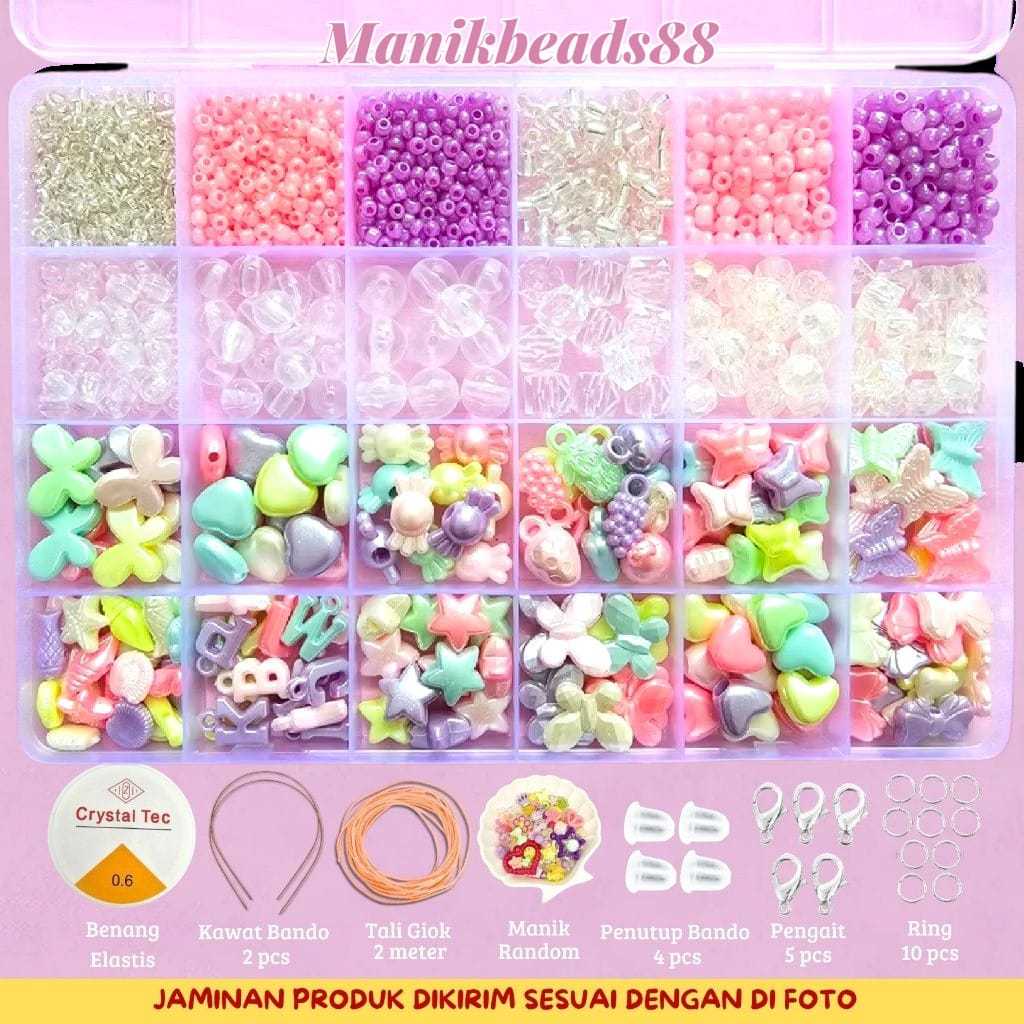 MB41 - Diy Pernak Pernik Gelang 1 Box Mute Manik Manik Pasir - Diy Manik Manik Gelang Aesthetic
