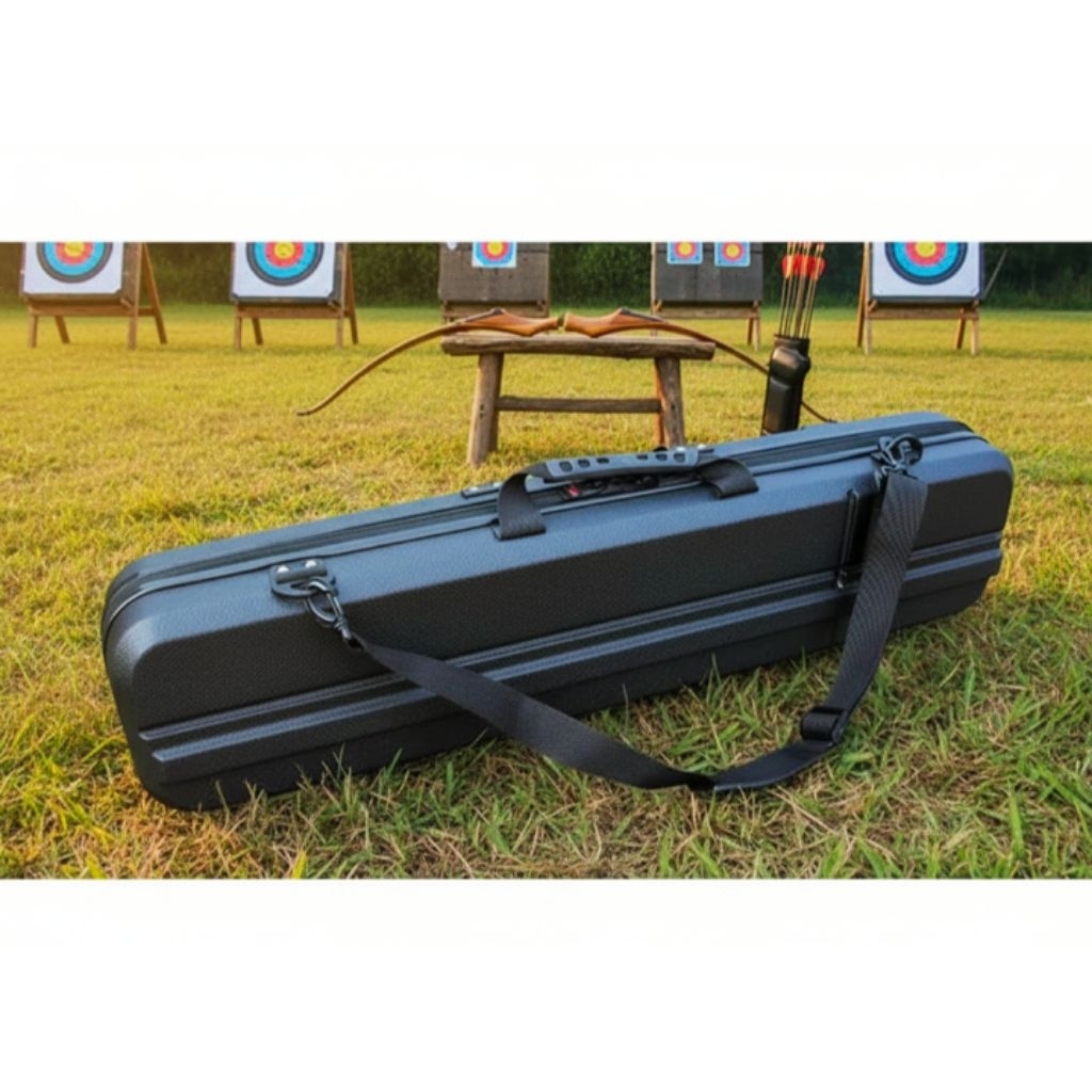 Koper kotak tempat menyimpan perlengkapan alat panahan recurve Tas Busur Panah Hard Case Recurve Bow