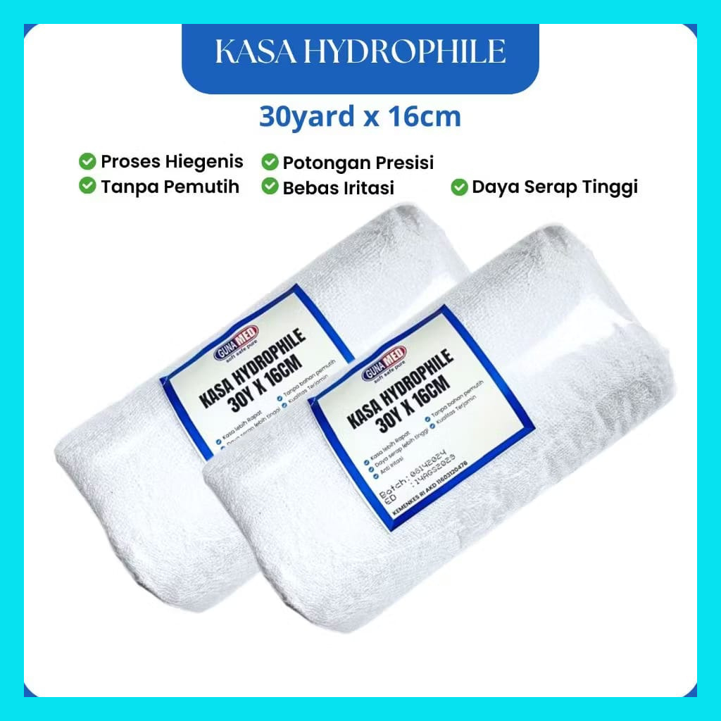 Gunamed Kasa Gulung Besar 30Yard x 16cm Kain Kasa Perban Luka Steril Hidropil Roll Meteran