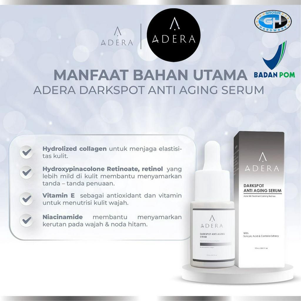 ADERA DARKSPOT SERUM ANTI AGING PENGHILANG BEKAS JERAWAT & JERAWAT SERUM BPOM ORIGINAL 100% ( ADERA 