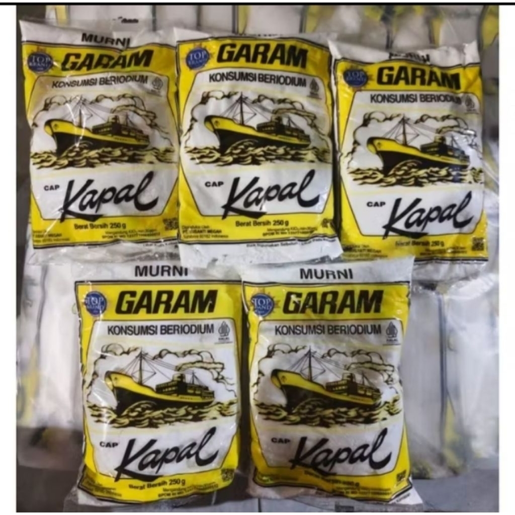 Grosir Garam Cap Kapal 1Bal Isi 40pcs(Bonus 1pcs) per pcs Netto 250gr