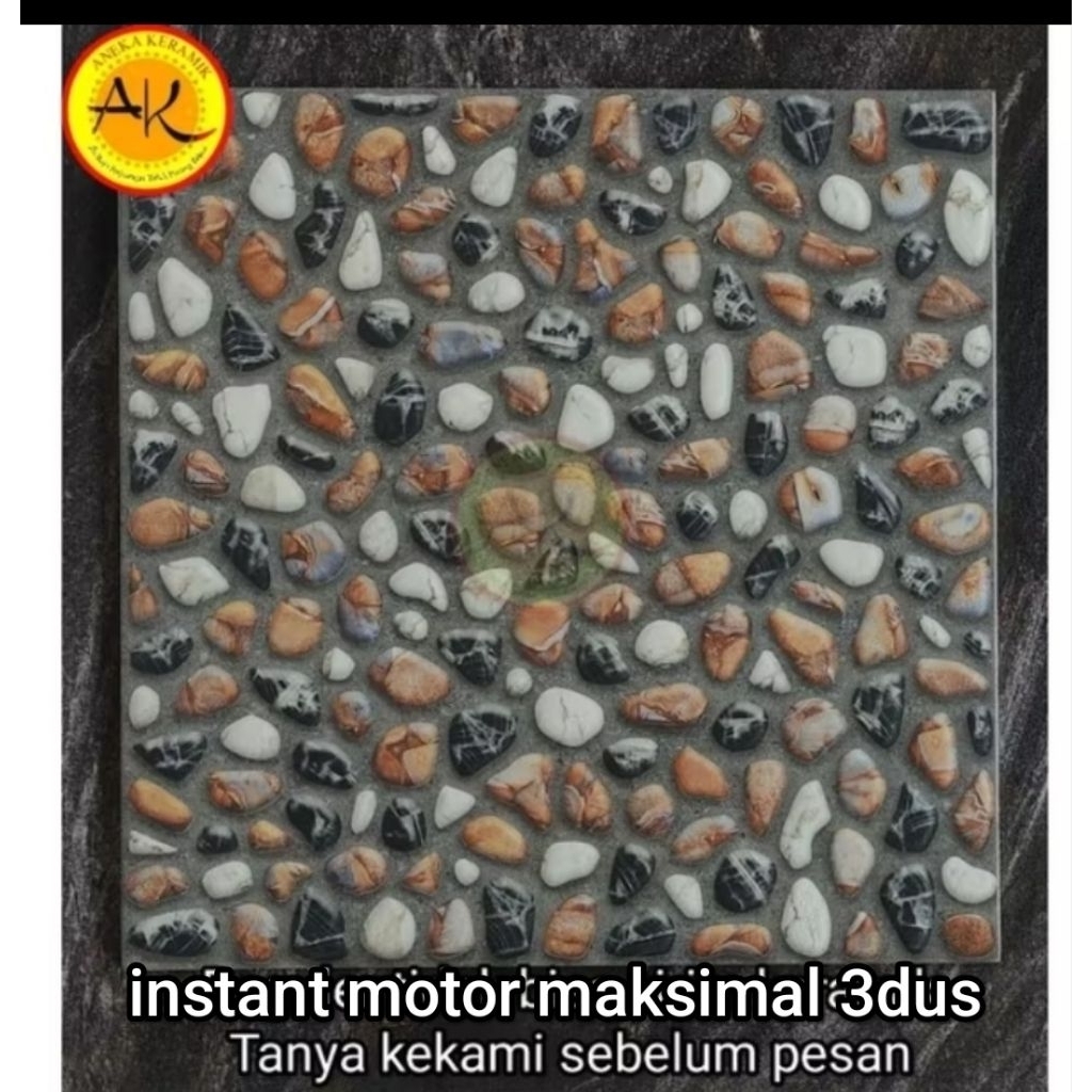 Keramik Lantai Kasar Teras Garasi Motif Batu Alam Timbul 40x40 Brixton Beige