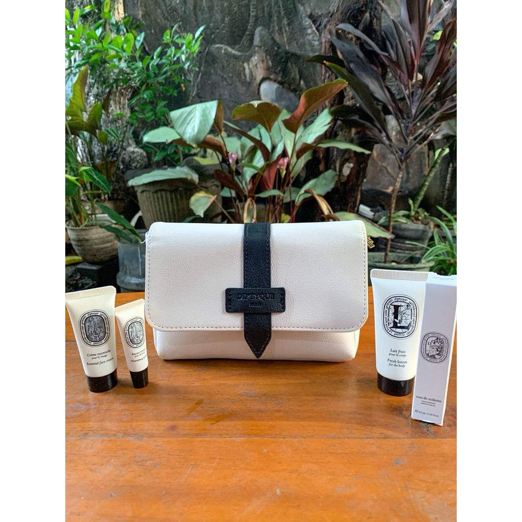 *NEW DESIGN* FULL SET POUCH / TAS WANITA DIPTYQUE PARIS WHITE FULL SET