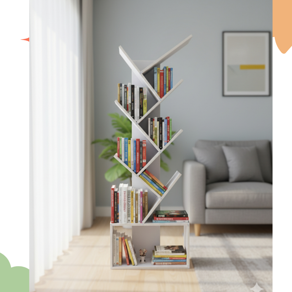 RAK BUKU KAYU TINGGI 1 METER TEMPAT BUKU PENYIMPANAN BUKU RAK BUKU PORTABLE MINIMALIS LEMARI BUKU