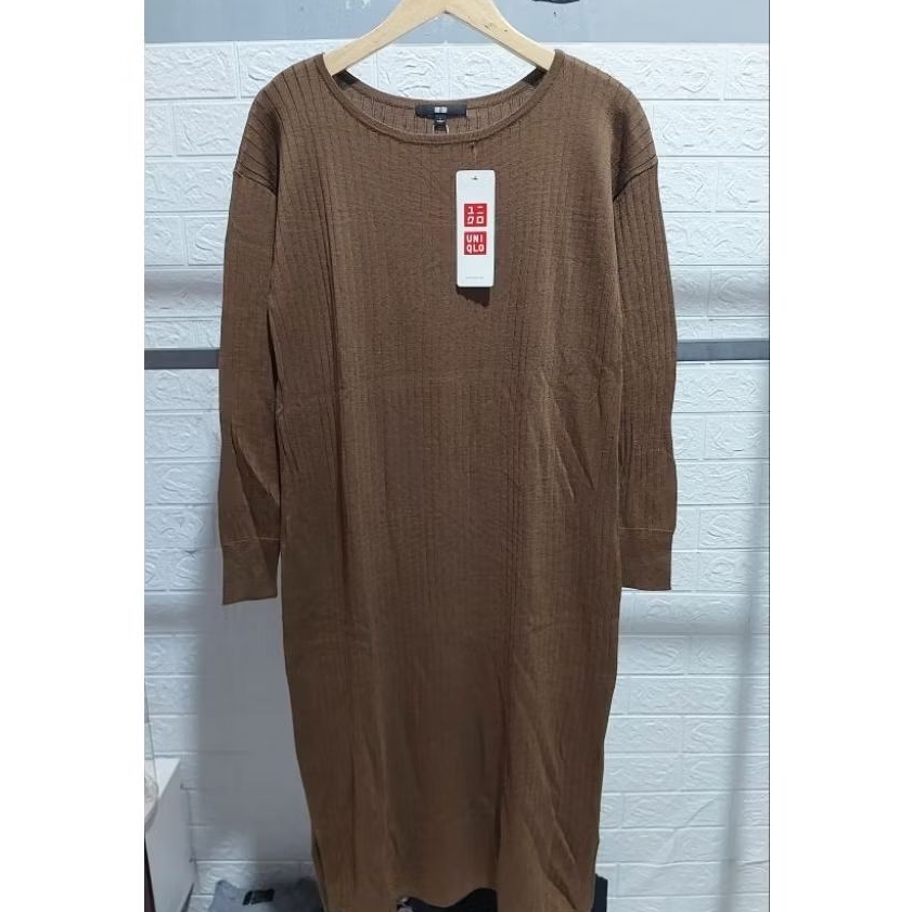 UNIQLO DRESS RAJUT LIDI CARAMEL