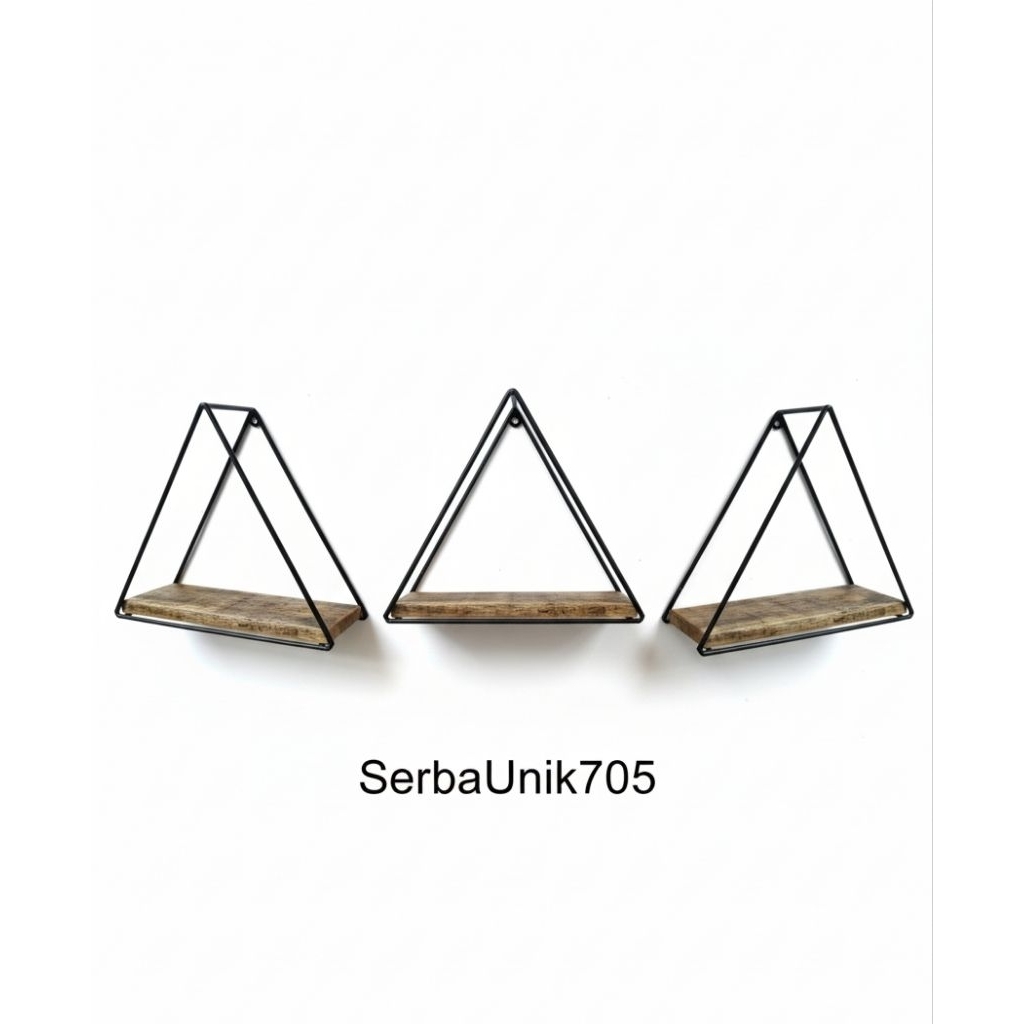 Rak dinding besi tempel/ rak segitiga minimalis