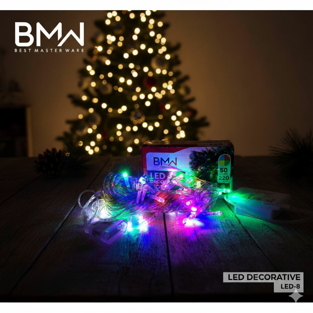 Lampu Tumbler Led Decorative Lampu Hias Gantung Dekorasi Panjang 8 Meter Lampu Gantung Merah Putih