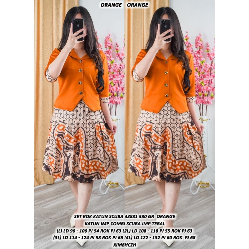 ASD 43831 SET ROK KATUN SCUBA IMPORT / SET ROK BATIK / SET ROK GEREJA / READY / REALPICT