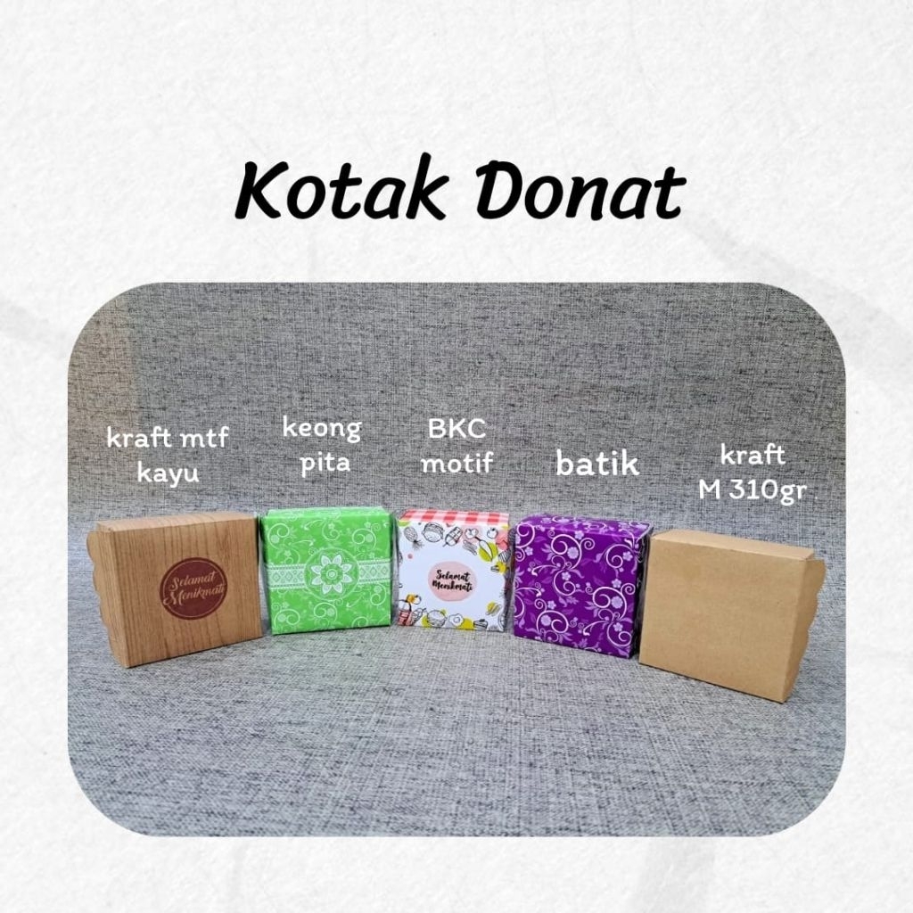 Kotak Donat Isi 1 / Box Donat Polos Motif 100 Lembar