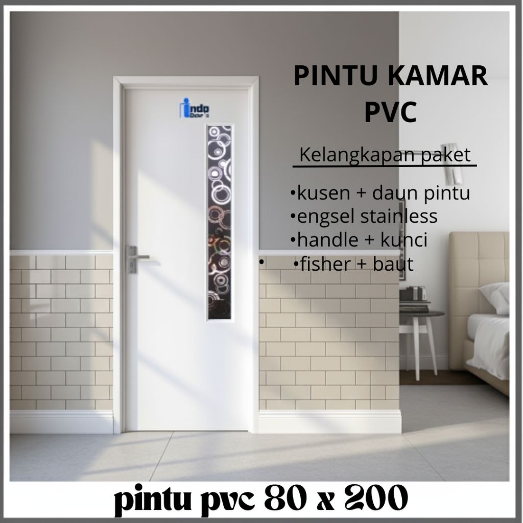 Pintu Kamar Tidur 80x200 cm Full PVC Tebal