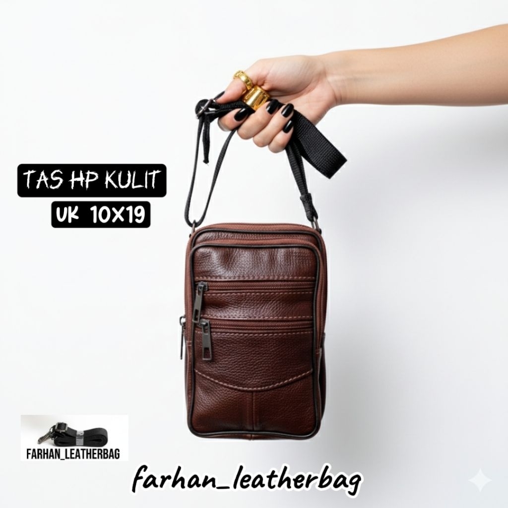 tas hp kulit pria tas selempang cowok tas kulit pria