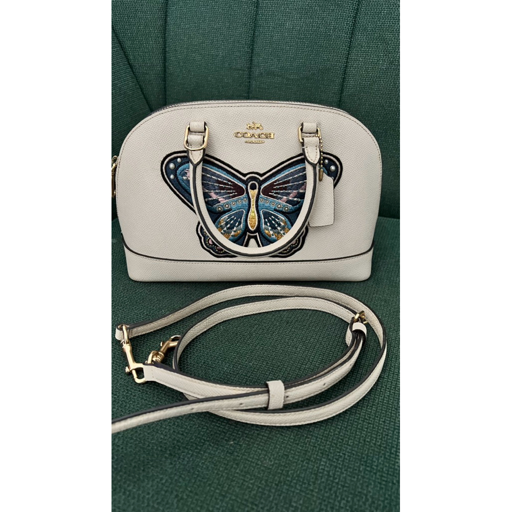 preloved coach cream leather sierra butterfly