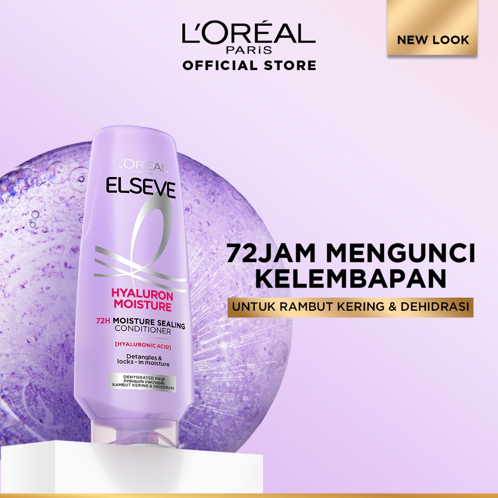 L’Oréal Paris Elseve Hyaluron Moisture Conditioner - Mengandung Hyaluronic Acid 72 Jam Mengunci Hidr