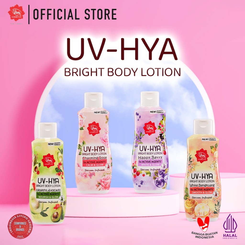 Viva UV-Hya Bright Body Lotion with HYALURONIC ACID, SERUM INFUSED, UV FILTER & LICORICE - tersedia 