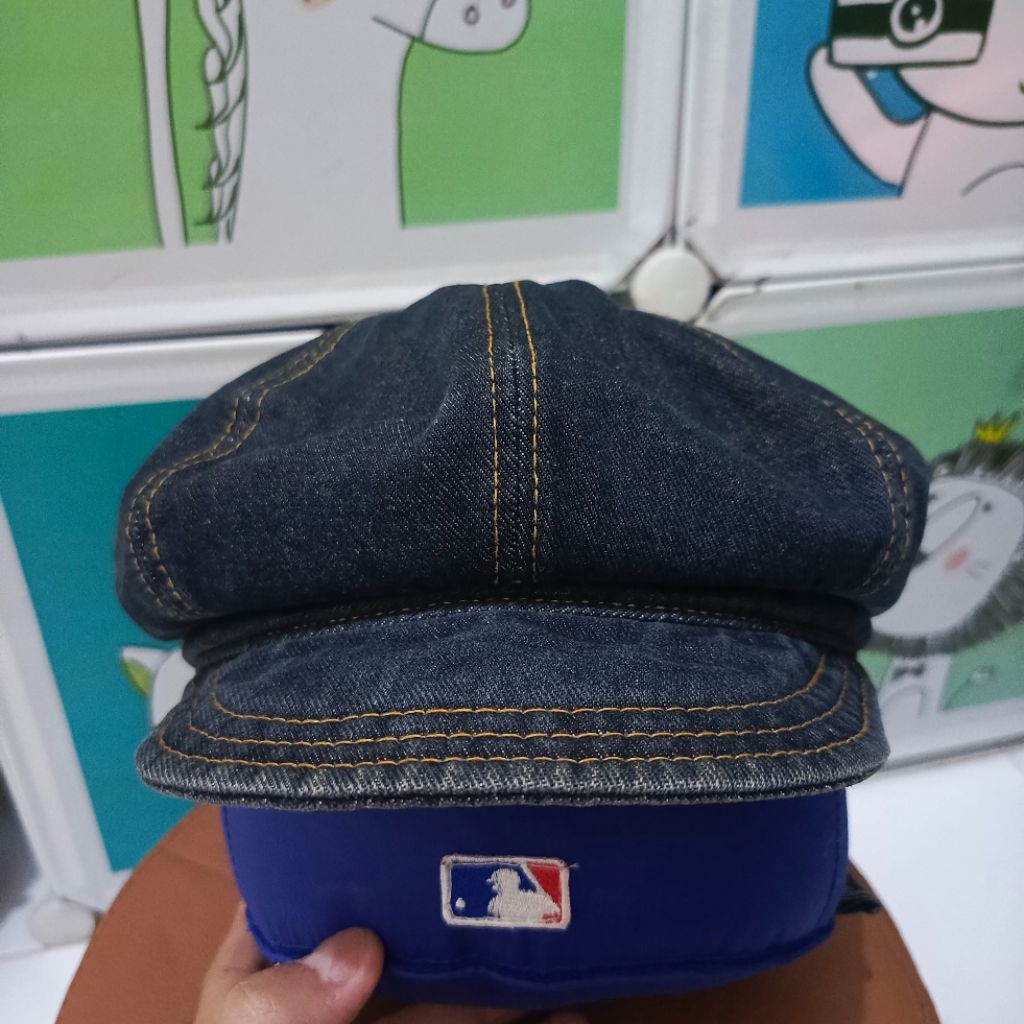 58 - Topi Newsboy Denim Washed Blue