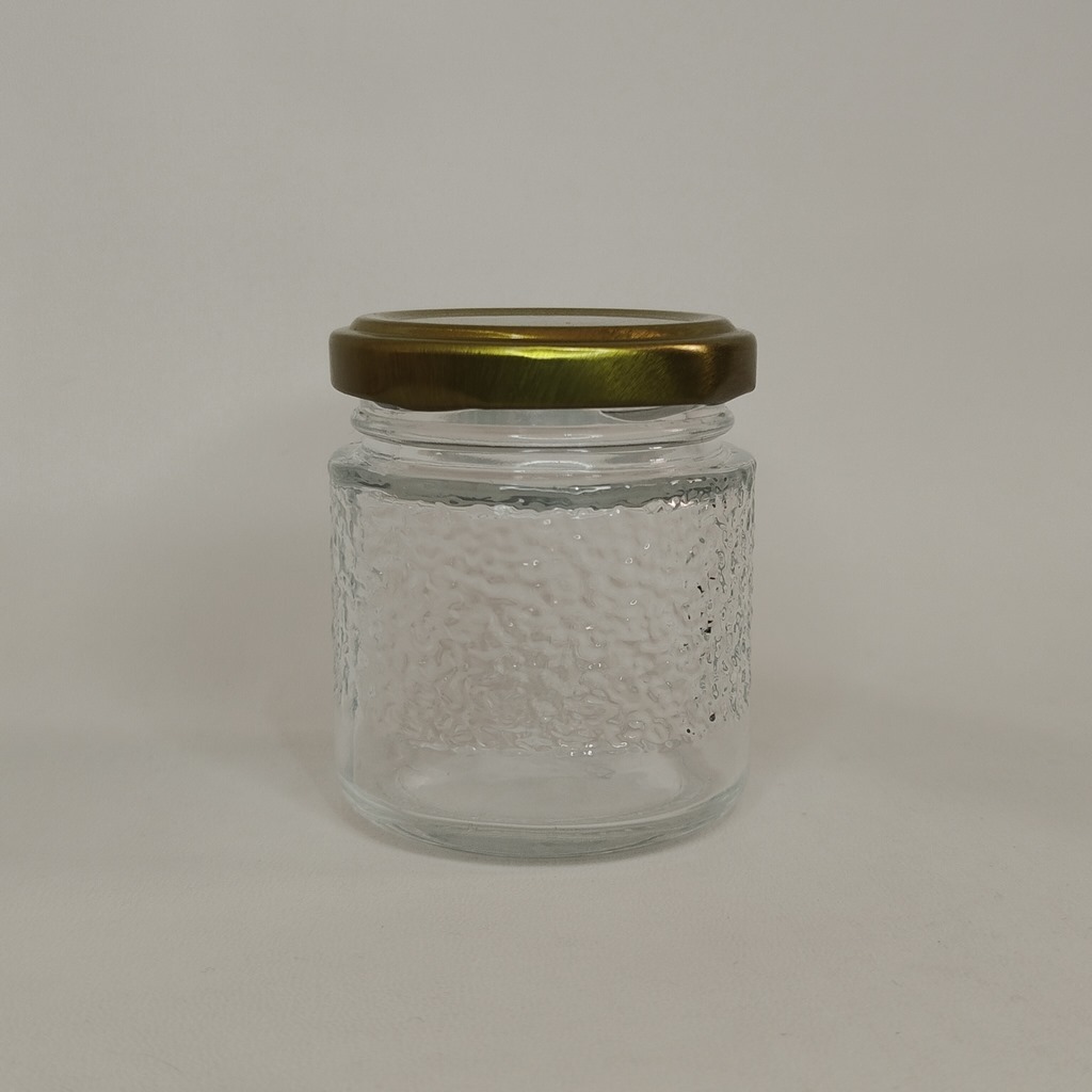 TOPLES KACA 100ML BENING MOTIF KULIT JERUK - TUTUP EMAS GOLD / HITAM / PUTIH / MERAH / KOTAK MERAH P