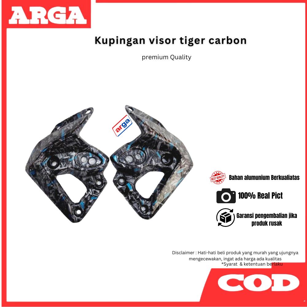 Braket Visor Tiger Revo Kanan - Kiri Carbon Forged carbon WTP
