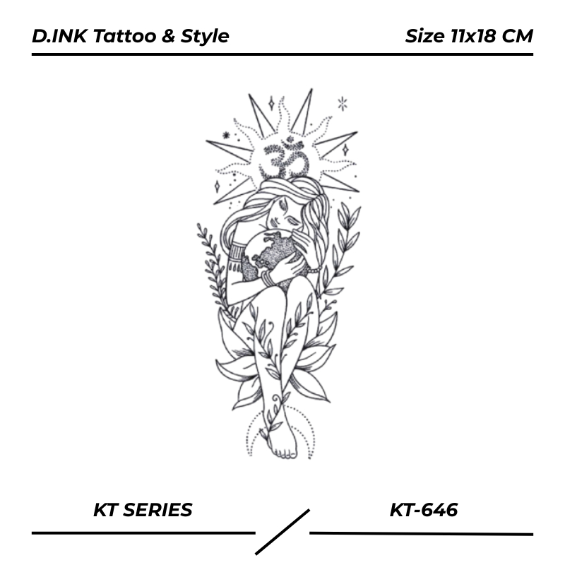 PREMIUM KT-646 Tato temporer tahan lama 1 bulan motif dewi matahari awet semi permanen fruit ink tat