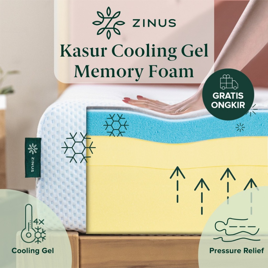 Kasur Busa Zinus My Gel / Cooling Memory Foam / Mattress in a Box