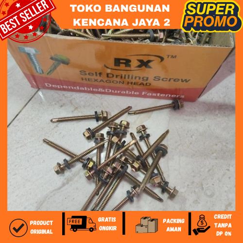 Baut roofing baja ringan 5cm (50 pcs) 7cm (50 pcs) baut roofing baja ringan