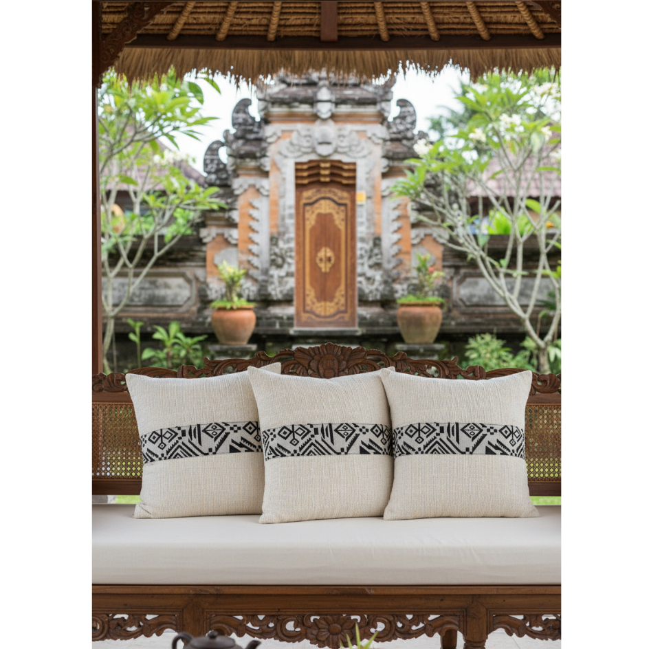 Sarung Bantal Sofa Tumanggal Mix – Sarung Bantal Batik Rayon & Goni Etnik Boho Dekorasi Ruang Tamu