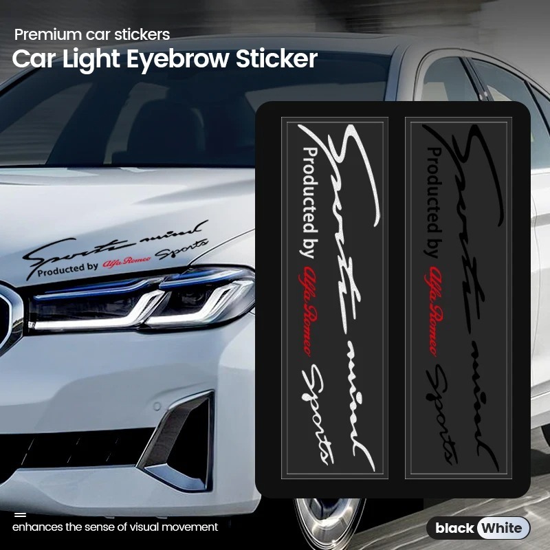 Lampu Depan Mobil Stiker Alis Lampu Dekorasi Alis Aksesori Otomatis untuk Alfa Romeo 155 159 MITO Gi