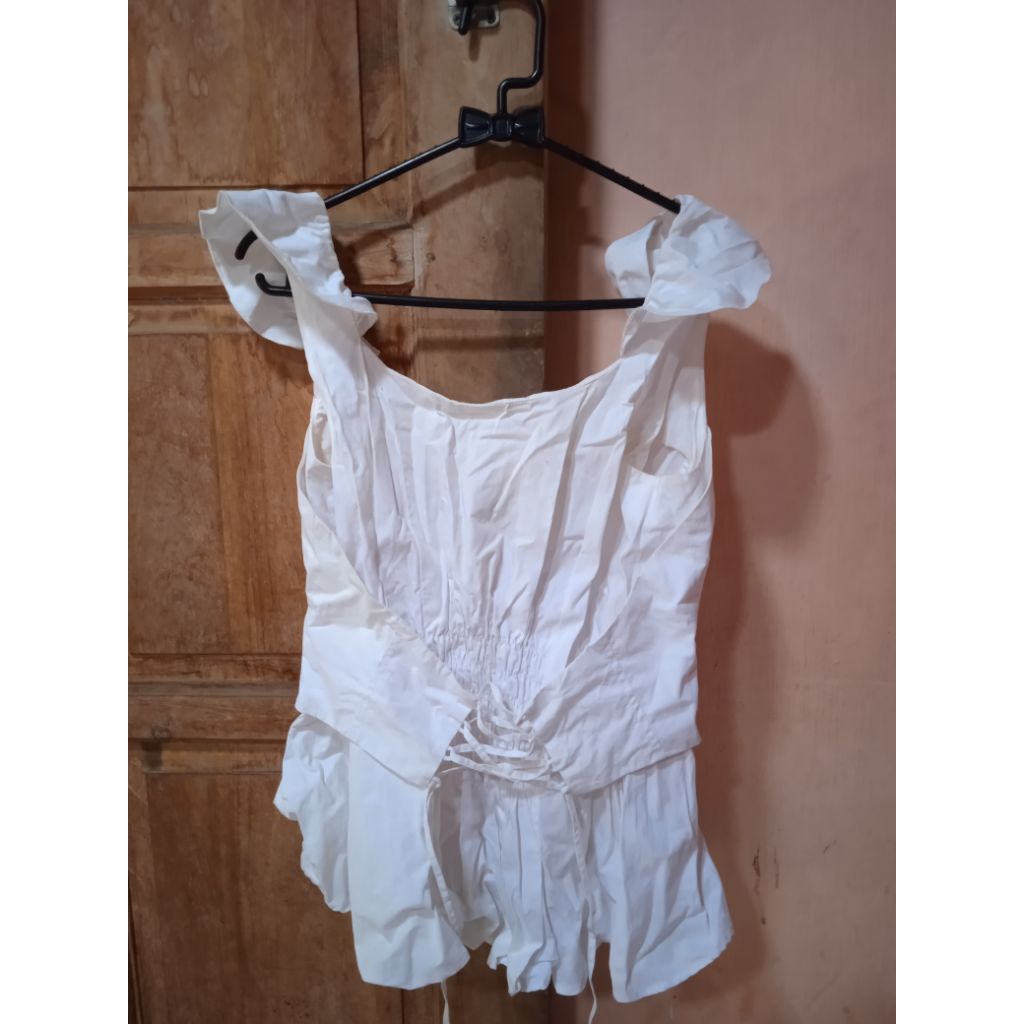 Preloved baju snidel katun putih polos