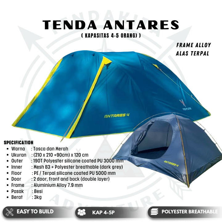 READY TENDA CAMPING | TENDA LWY COMPASS FRAME ALLOY |  GREAT OUTDOOR JAVA 2 | TENDAKI BORNEO 2 DOUBL