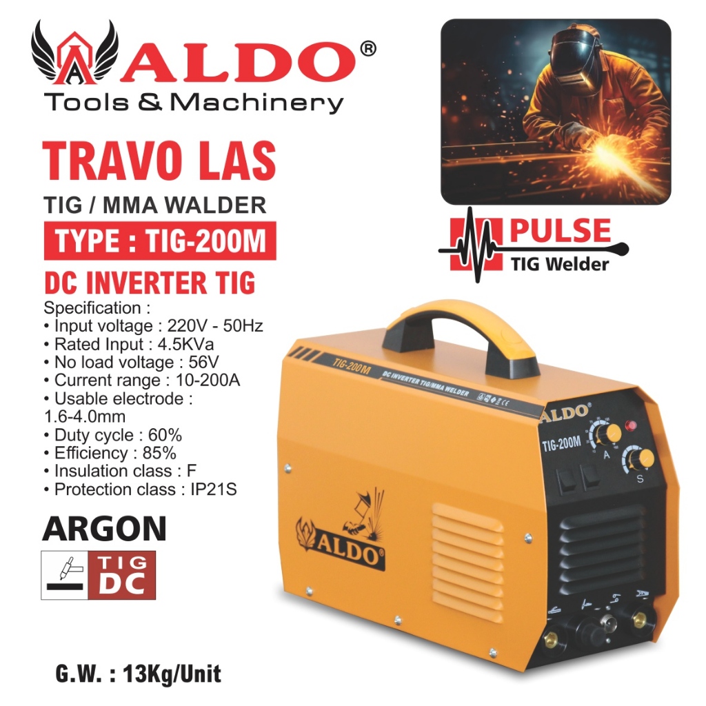 TRAVO LAS INVERTER TIG 200 M / MESIN LAS / MESIN TRAVO LAS / DC INVERTER TIG / TIG MMA WALDER MACHIN
