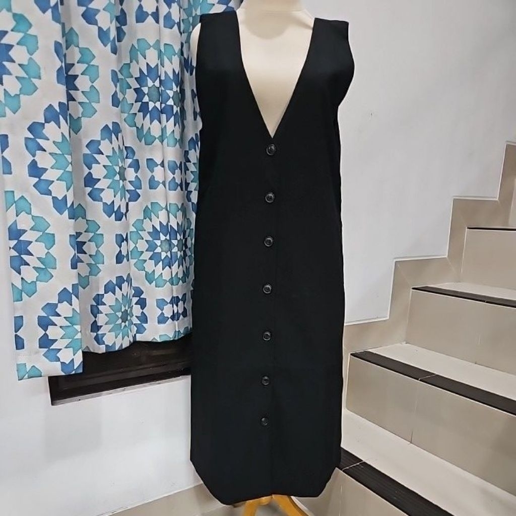 Preloved Overall Dress Hitam Rope Picnic Like New