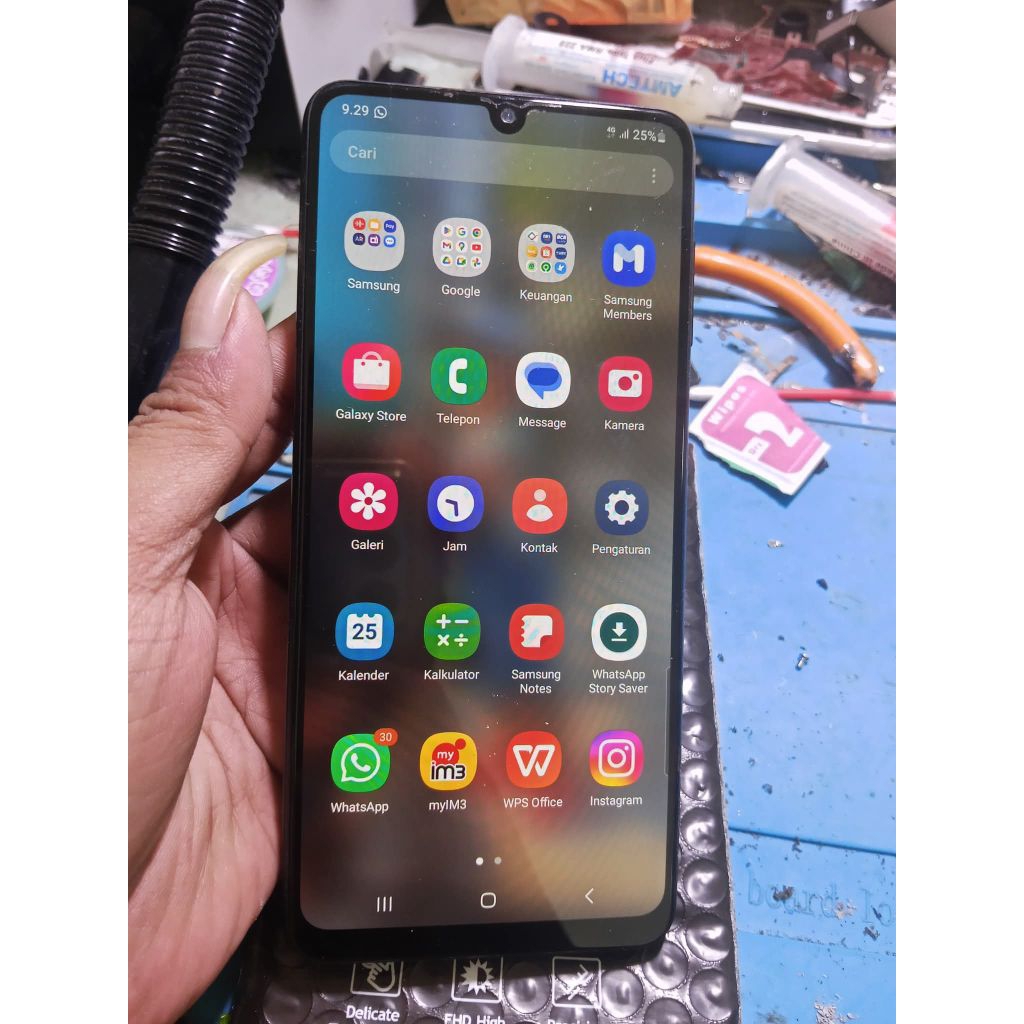 LCD SAMSUNG A22 4G copotan 100% original normal 100%